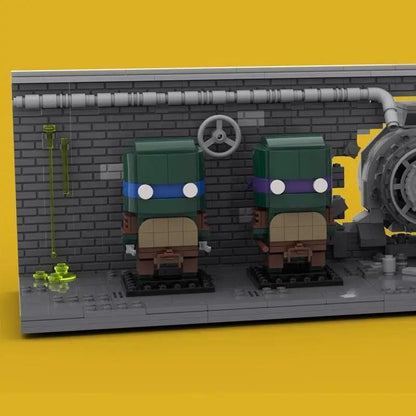 MOC-36259 Teenage Mutant Ninja Turtles Brickheadz and Display Stand