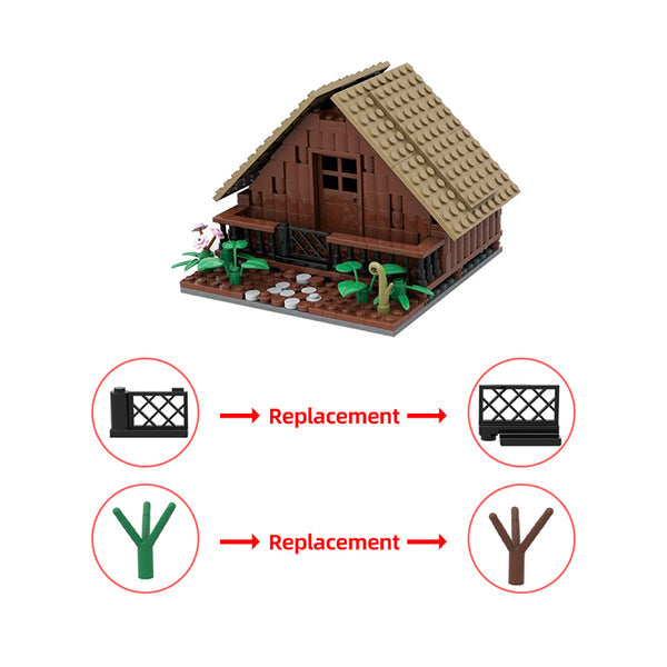 MOC-146915 Wooden House (without interior)– MOC Brick Store