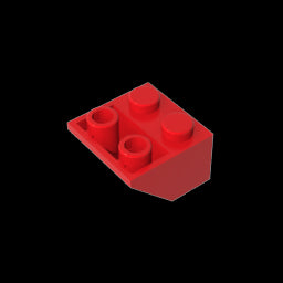 GDS-599 - Slope Inverted 45 Degrees 2 x 2 [Ovoid Bottom Pin, Bar-sized Stud Holes]