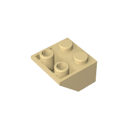 GDS-599 - Slope Inverted 45 Degrees 2 x 2 [Ovoid Bottom Pin, Bar-sized Stud Holes]