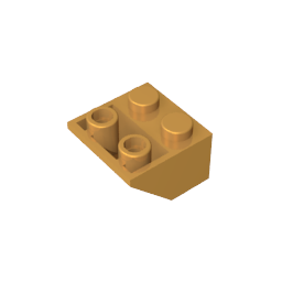 GDS-599 - Slope Inverted 45 Degrees 2 x 2 [Ovoid Bottom Pin, Bar-sized Stud Holes]