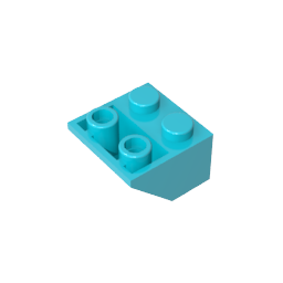 GDS-599 - Slope Inverted 45 Degrees 2 x 2 [Ovoid Bottom Pin, Bar-sized Stud Holes]