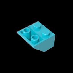 GDS-599 - Slope Inverted 45 Degrees 2 x 2 [Ovoid Bottom Pin, Bar-sized Stud Holes]
