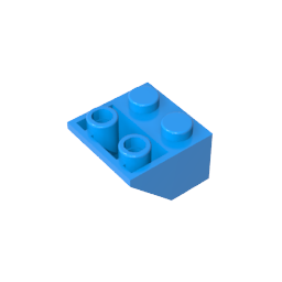 GDS-599 - Slope Inverted 45 Degrees 2 x 2 [Ovoid Bottom Pin, Bar-sized Stud Holes]