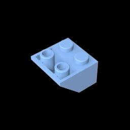 GDS-599 - Slope Inverted 45 Degrees 2 x 2 [Ovoid Bottom Pin, Bar-sized Stud Holes]