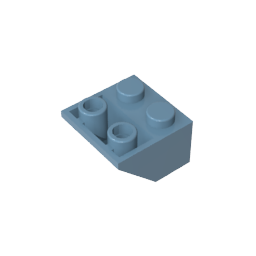 GDS-599 - Slope Inverted 45 Degrees 2 x 2 [Ovoid Bottom Pin, Bar-sized Stud Holes]