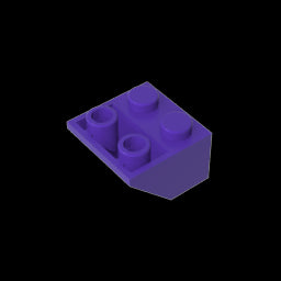 GDS-599 - Slope Inverted 45 Degrees 2 x 2 [Ovoid Bottom Pin, Bar-sized Stud Holes]