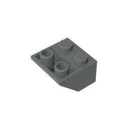 GDS-599 - Slope Inverted 45 Degrees 2 x 2 [Ovoid Bottom Pin, Bar-sized Stud Holes]