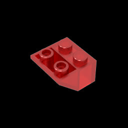 GDS-599 - Slope Inverted 45 Degrees 2 x 2 [Ovoid Bottom Pin, Bar-sized Stud Holes]