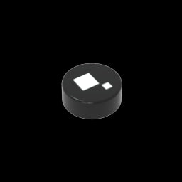 GDS-612-DE01 - Tile, Round 1 x 1 with 2 White Squares on Black Background Pattern