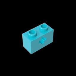 GDS-633 - Technic Brick 1 x 2 with Axle Hole Type 1 [+ Opening] and Bottom Pin