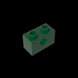 GDS-633 - Technic Brick 1 x 2 with Axle Hole Type 1 [+ Opening] and Bottom Pin