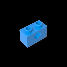 GDS-633 - Technic Brick 1 x 2 with Axle Hole Type 1 [+ Opening] and Bottom Pin
