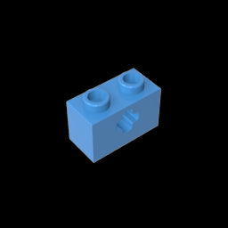 GDS-633 - Technic Brick 1 x 2 with Axle Hole Type 1 [+ Opening] and Bottom Pin