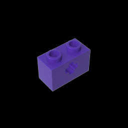 GDS-633 - Technic Brick 1 x 2 with Axle Hole Type 1 [+ Opening] and Bottom Pin
