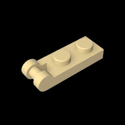 GDS-646 - Plate Special 1 x 2 with Handle on End [Closed Ends]