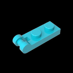 GDS-646 - Plate Special 1 x 2 with Handle on End [Closed Ends]