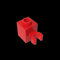 GDS-647 - Brick Special 1 x 1 with Clip Vertical [Open O Clip, Hollow Stud]