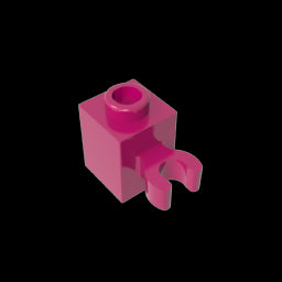 GDS-647 - Brick Special 1 x 1 with Clip Vertical [Open O Clip, Hollow Stud]