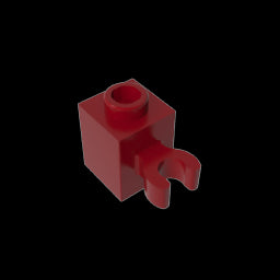 GDS-647 - Brick Special 1 x 1 with Clip Vertical [Open O Clip, Hollow Stud]