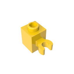 GDS-647 - Brick Special 1 x 1 with Clip Vertical [Open O Clip, Hollow Stud]