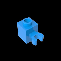 GDS-647 - Brick Special 1 x 1 with Clip Vertical [Open O Clip, Hollow Stud]