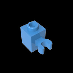 GDS-647 - Brick Special 1 x 1 with Clip Vertical [Open O Clip, Hollow Stud]