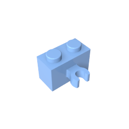 GDS-651 - Brick Special 1 x 2 with Vertical Clip [Thick U Clip]