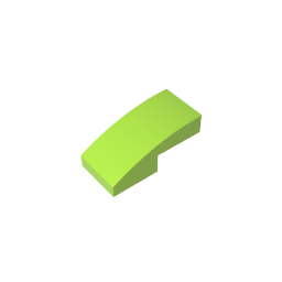 GDS-656 - Slope Curved 2 x 1 No Studs [1/2 Bow]