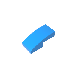 GDS-656 - Slope Curved 2 x 1 No Studs [1/2 Bow]