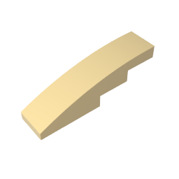 GDS-658 - Slope Curved 4 x 1 No Studs [Stud Holder with Asymmetric Ridges]
