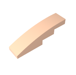 GDS-658 - Slope Curved 4 x 1 No Studs [Stud Holder with Asymmetric Ridges]