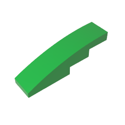 GDS-658 - Slope Curved 4 x 1 No Studs [Stud Holder with Asymmetric Ridges]