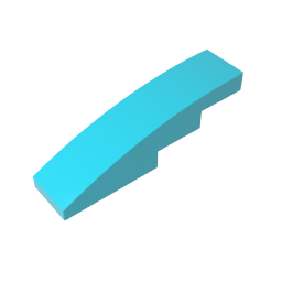 GDS-658 - Slope Curved 4 x 1 No Studs [Stud Holder with Asymmetric Ridges]