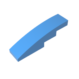 GDS-658 - Slope Curved 4 x 1 No Studs [Stud Holder with Asymmetric Ridges]