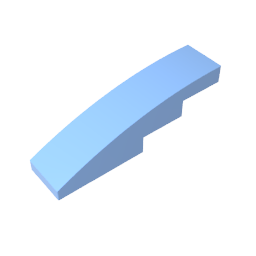 GDS-658 - Slope Curved 4 x 1 No Studs [Stud Holder with Asymmetric Ridges]