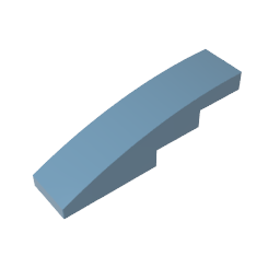 GDS-658 - Slope Curved 4 x 1 No Studs [Stud Holder with Asymmetric Ridges]