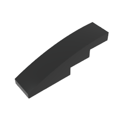 GDS-658 - Slope Curved 4 x 1 No Studs [Stud Holder with Asymmetric Ridges]