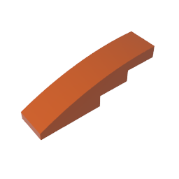 GDS-658 - Slope Curved 4 x 1 No Studs [Stud Holder with Asymmetric Ridges]