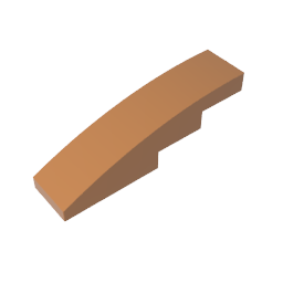 GDS-658 - Slope Curved 4 x 1 No Studs [Stud Holder with Asymmetric Ridges]