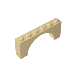 GDS-678 - Brick Arch 1 x 6 x 2 - Thin Top without Reinforced Underside [New Version]