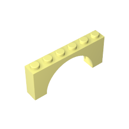 GDS-678 - Brick Arch 1 x 6 x 2 - Thin Top without Reinforced Underside [New Version]