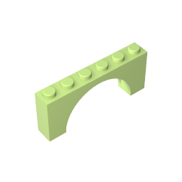 GDS-678 - Brick Arch 1 x 6 x 2 - Thin Top without Reinforced Underside [New Version]