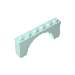 GDS-678 - Brick Arch 1 x 6 x 2 - Thin Top without Reinforced Underside [New Version]