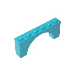 GDS-678 - Brick Arch 1 x 6 x 2 - Thin Top without Reinforced Underside [New Version]