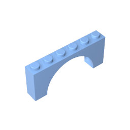 GDS-678 - Brick Arch 1 x 6 x 2 - Thin Top without Reinforced Underside [New Version]