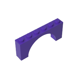GDS-678 - Brick Arch 1 x 6 x 2 - Thin Top without Reinforced Underside [New Version]