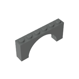 GDS-678 - Brick Arch 1 x 6 x 2 - Thin Top without Reinforced Underside [New Version]