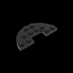 GDS-705 - Plate Round Half 3 x 6 with 1 x 2 Cutout