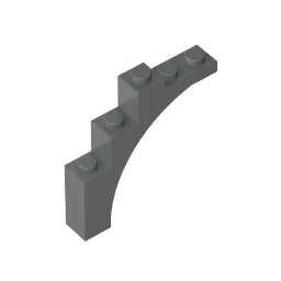 GDS-715 - Brick Arch 1 x 5 x 4 [Irregular Bow, Raised Underside Cross Supports]